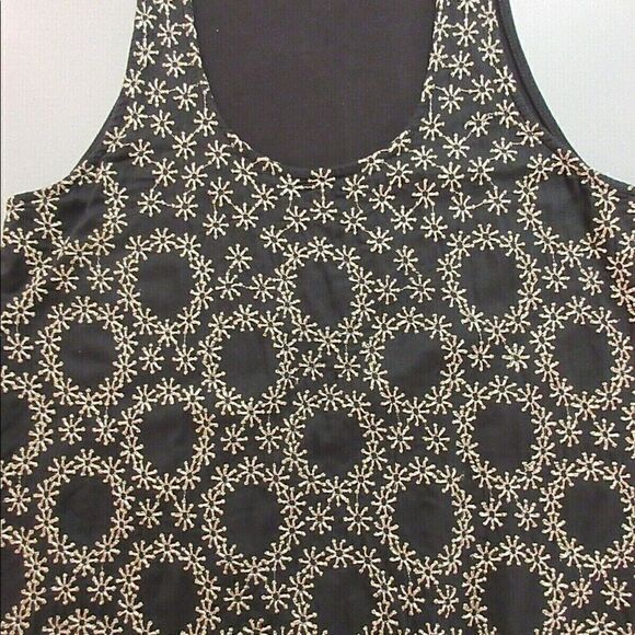 Anthropologie tank by HWR navy w/metallic threads Large - Picture 3 of 7